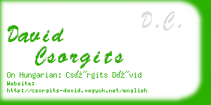 david csorgits business card